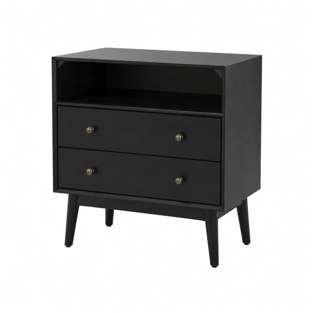Nachttisch Schwarz Holz