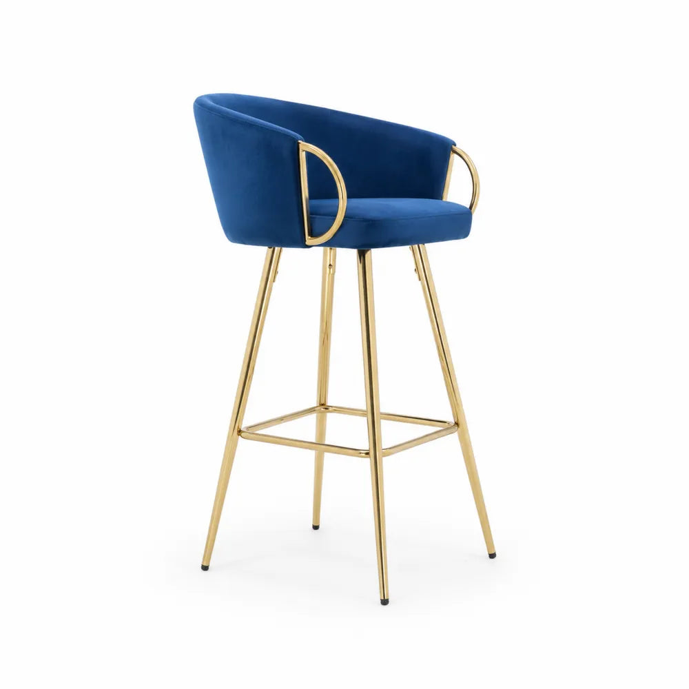 Barhocker Samt Blau Edelst