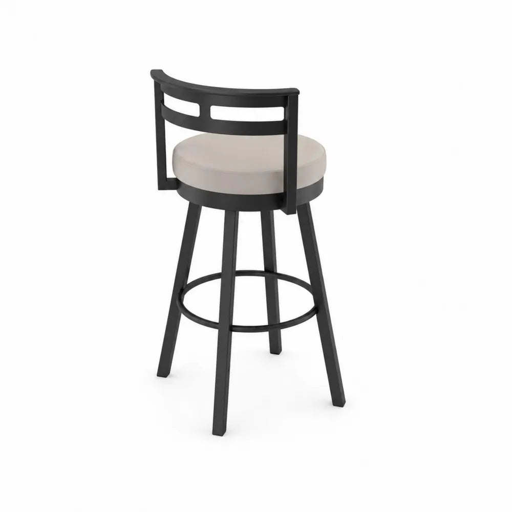 Metall Barhocker in Schwarz mit Beigem Poly