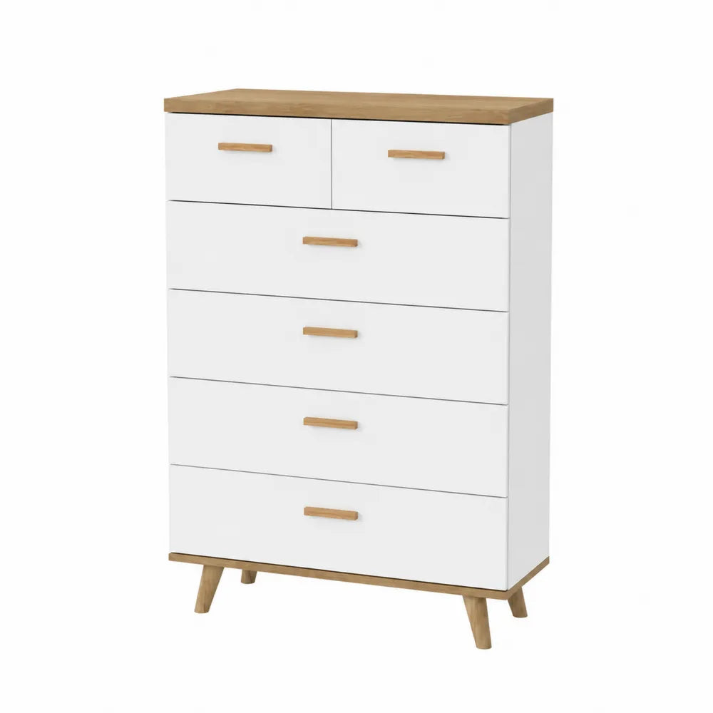 Kommode aus MDF mit Eichenholzbeinen 80 cm