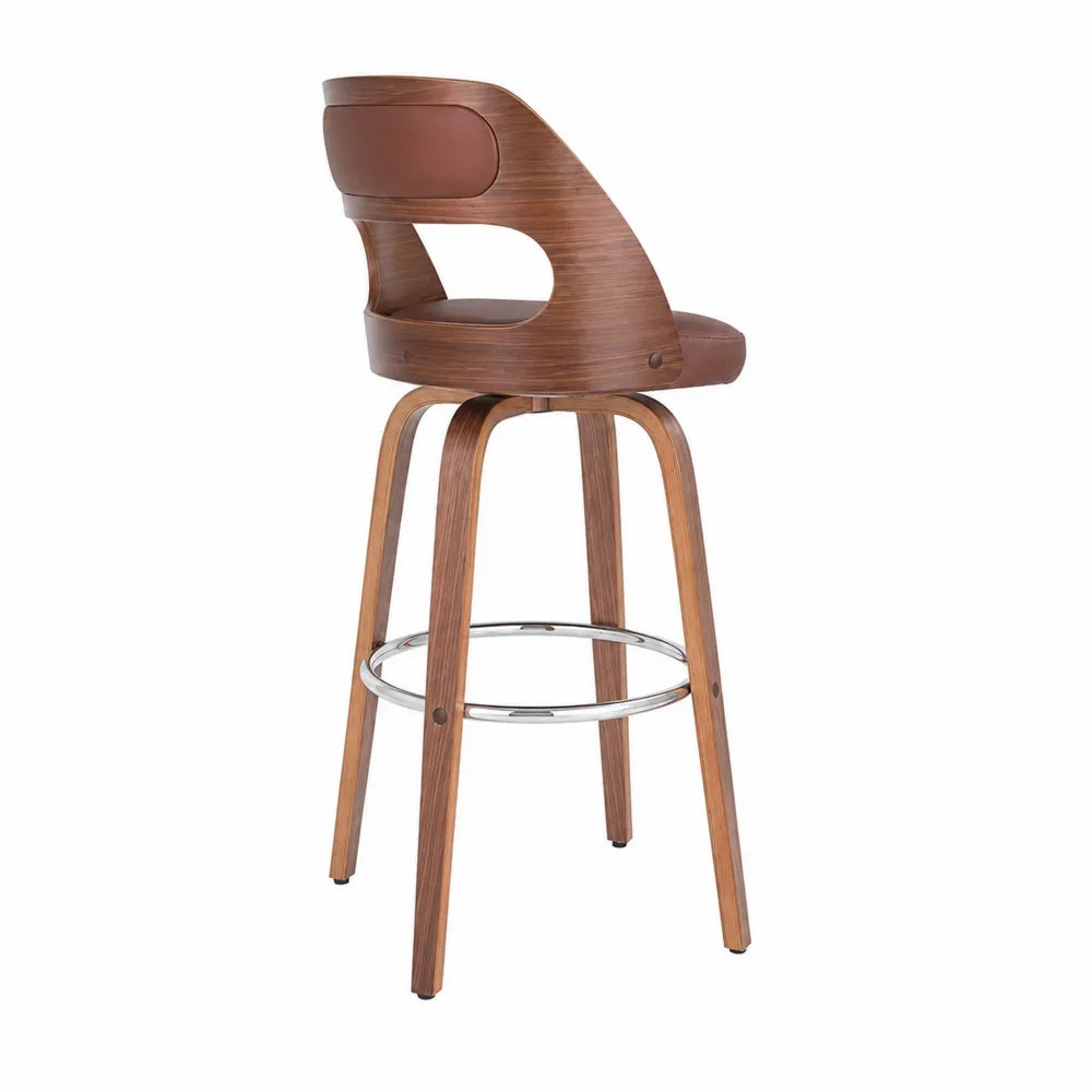 Barhocker Holz Braun PU Le
