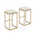 2er Set Barhocker mit Metallrahmen und Lederimitat