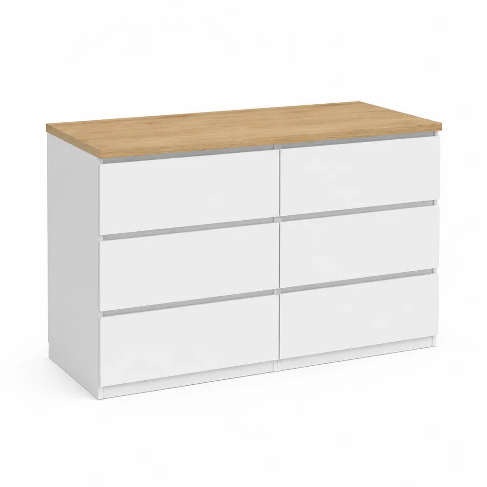 Kommode mit 6 Schubladen aus MDF und E