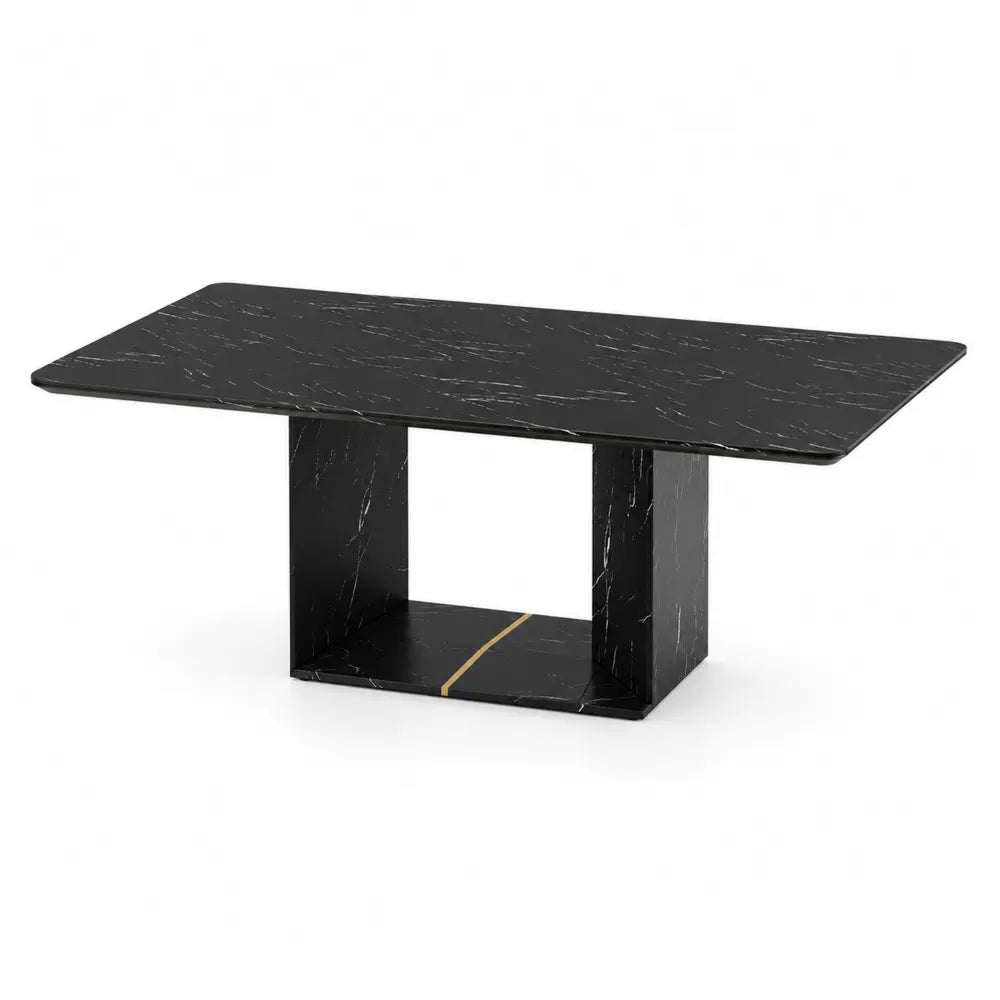 Rechteckiger Tisch aus MDF mit schwarzem Ma